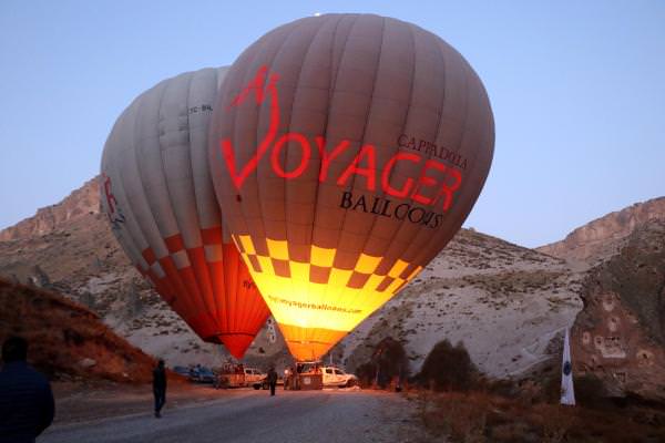 Kayseri'de ilk kez sıcak hava balonu havalandı