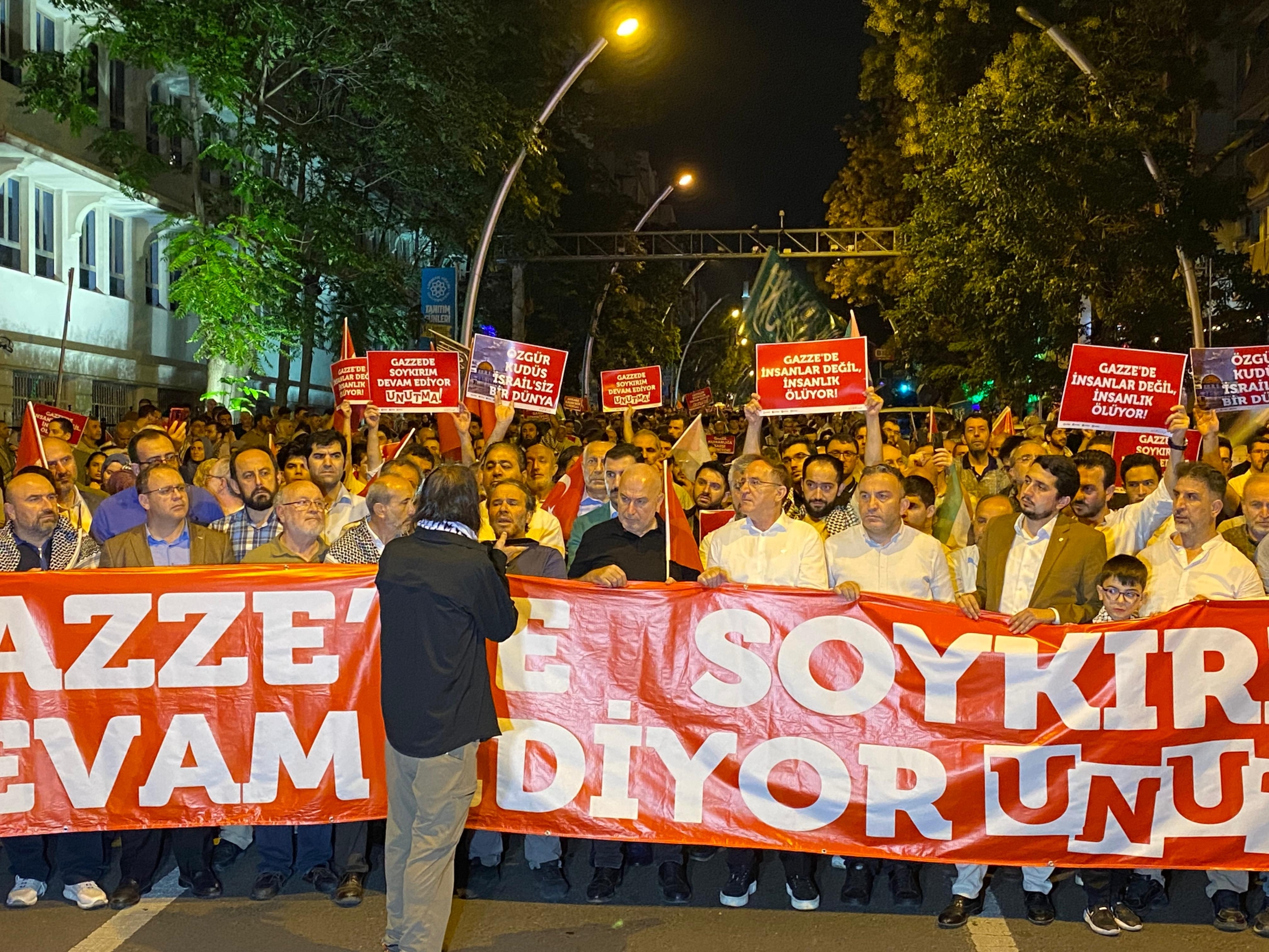 Ankara'da Filistin'e destek Yürüyüşü