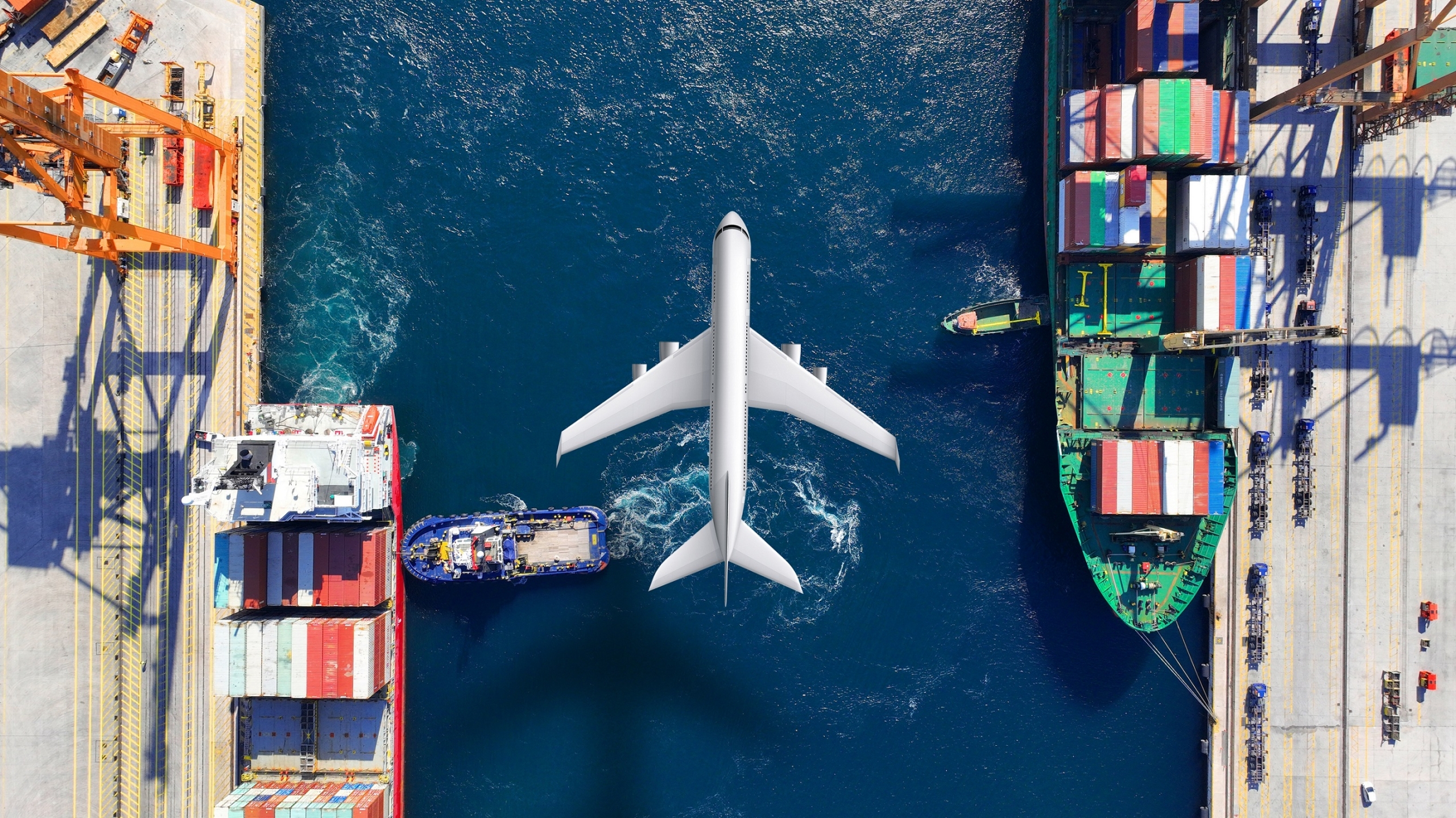 Aerial,Drone,Concept,Top,Down,Photo,Of,Container,Terminal,Port